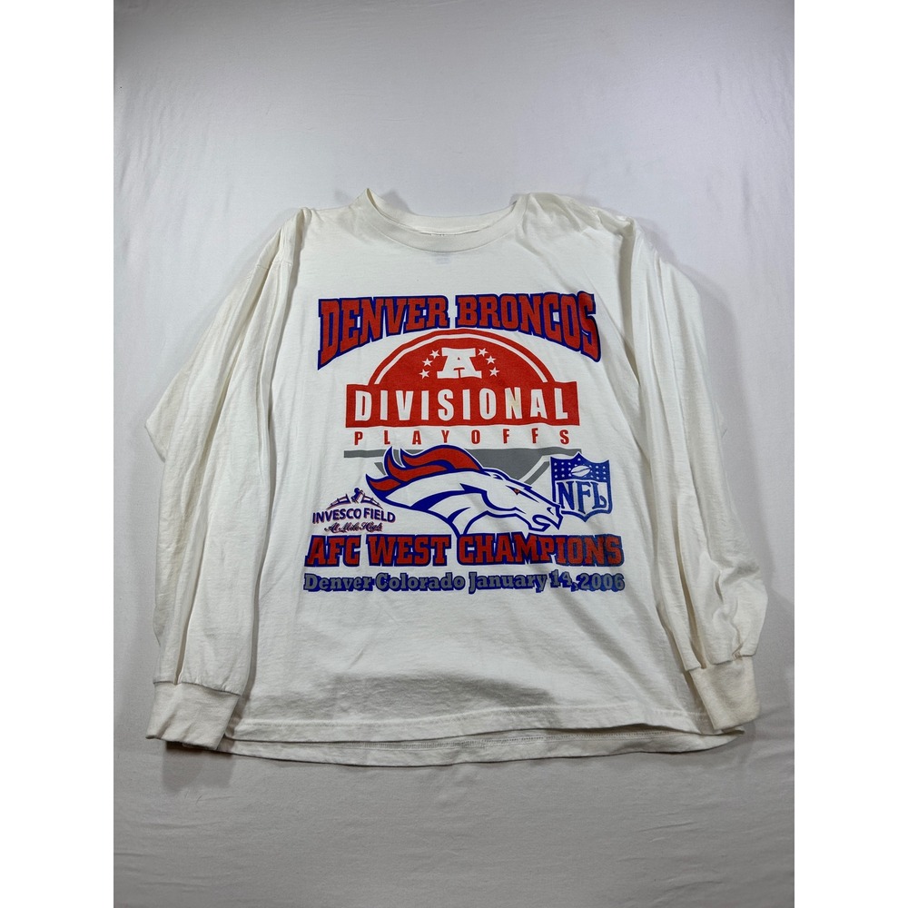 Vintage Denver Broncos 2006 AFC West Champions Shirt Fruit of the Loom XL White